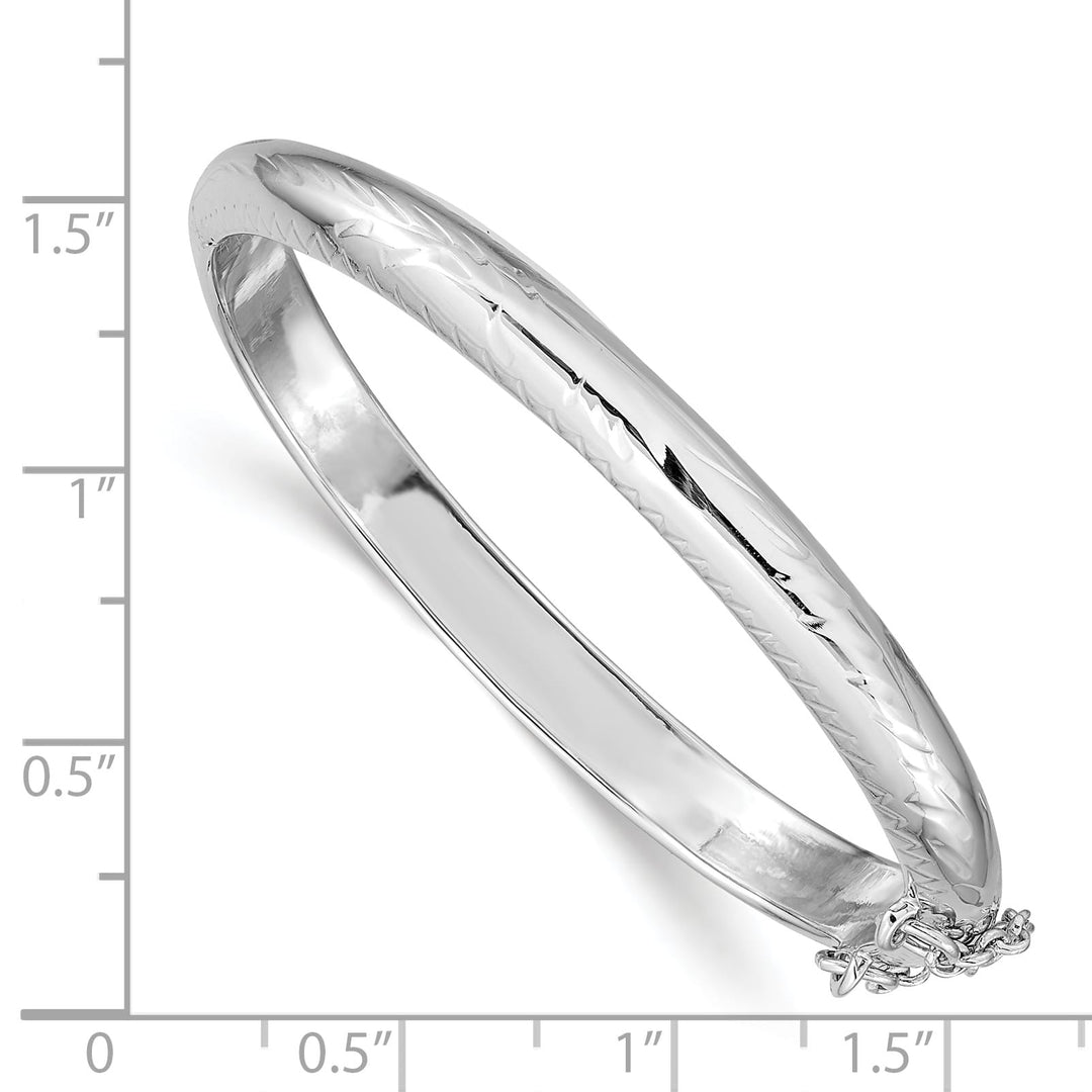 Sterling Silver Polished D.C. 5mm Hinged Baby Bangle Bracelet