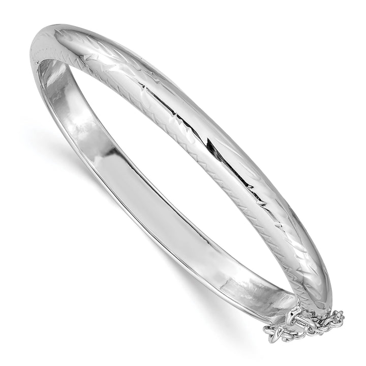 Sterling Silver Polished D.C. 5mm Hinged Baby Bangle Bracelet