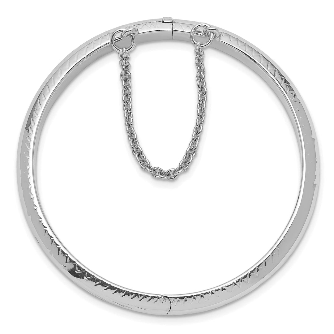 Sterling Silver Polished D.C. 5mm Hinged Baby Bangle Bracelet