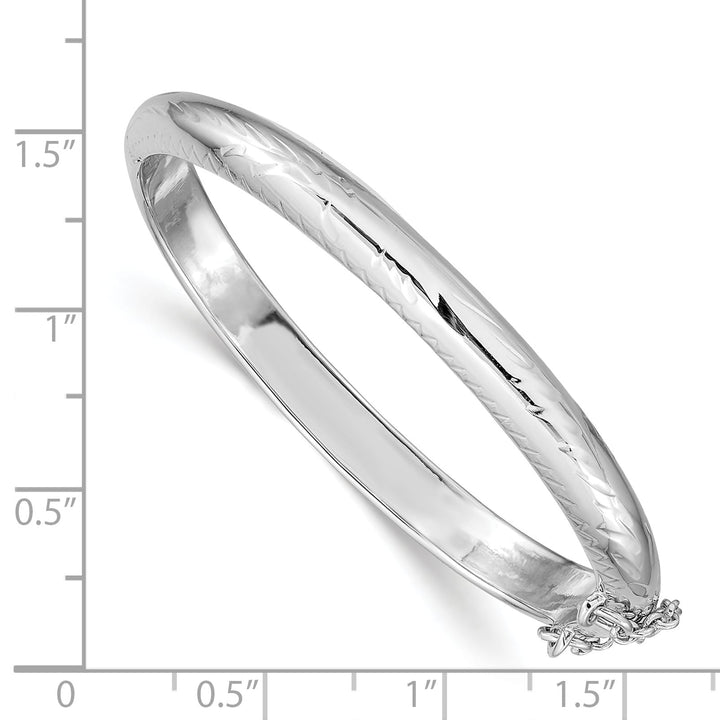 Sterling Silver Polished D.C. 5mm Hinged Baby Bangle Bracelet
