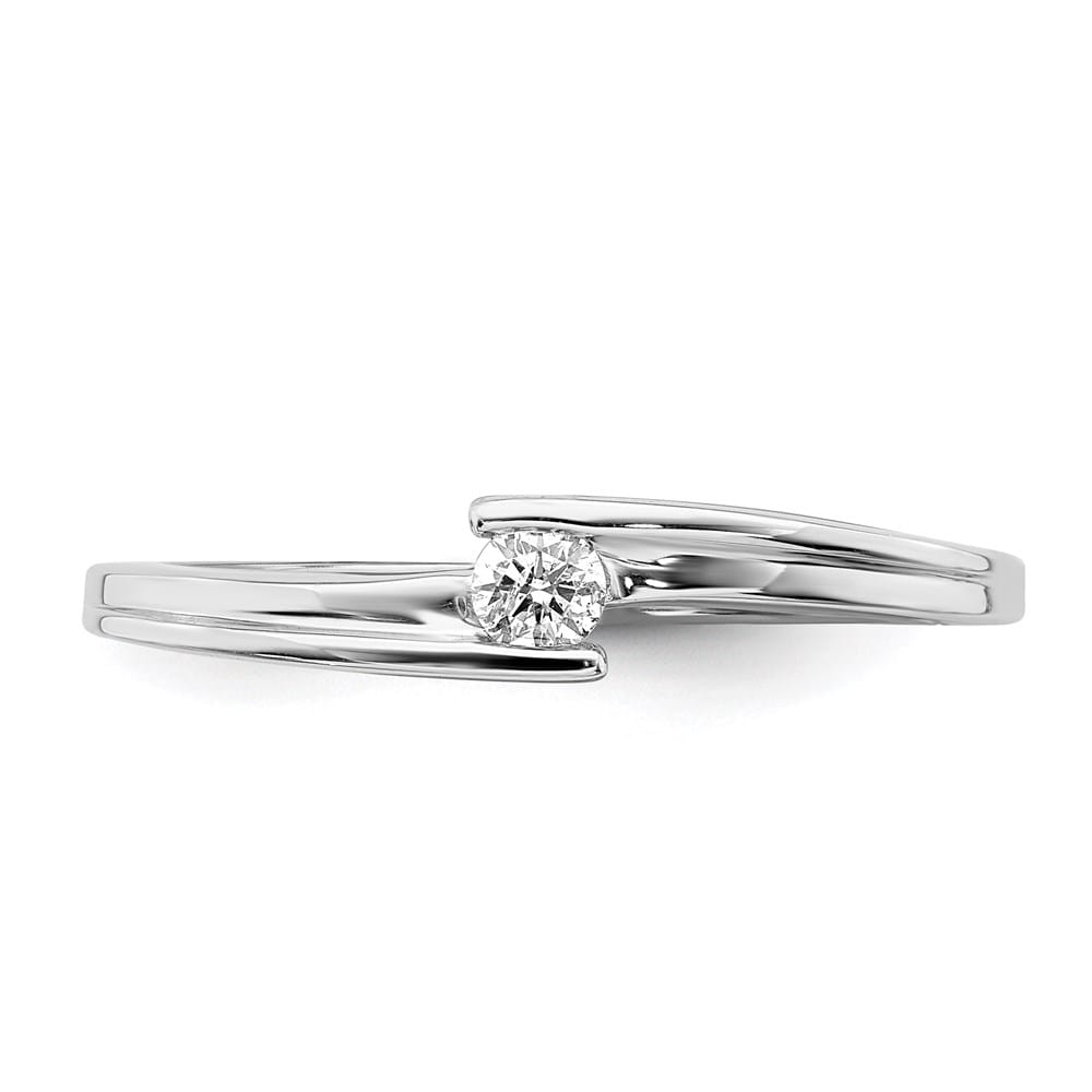 Sterling Silver Polished Diamond Ring