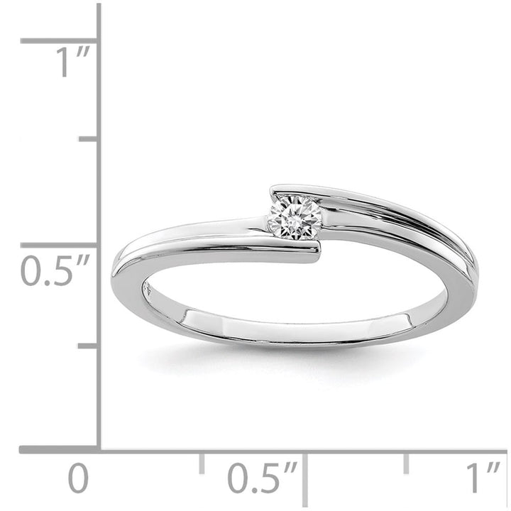 Sterling Silver Polished Diamond Ring