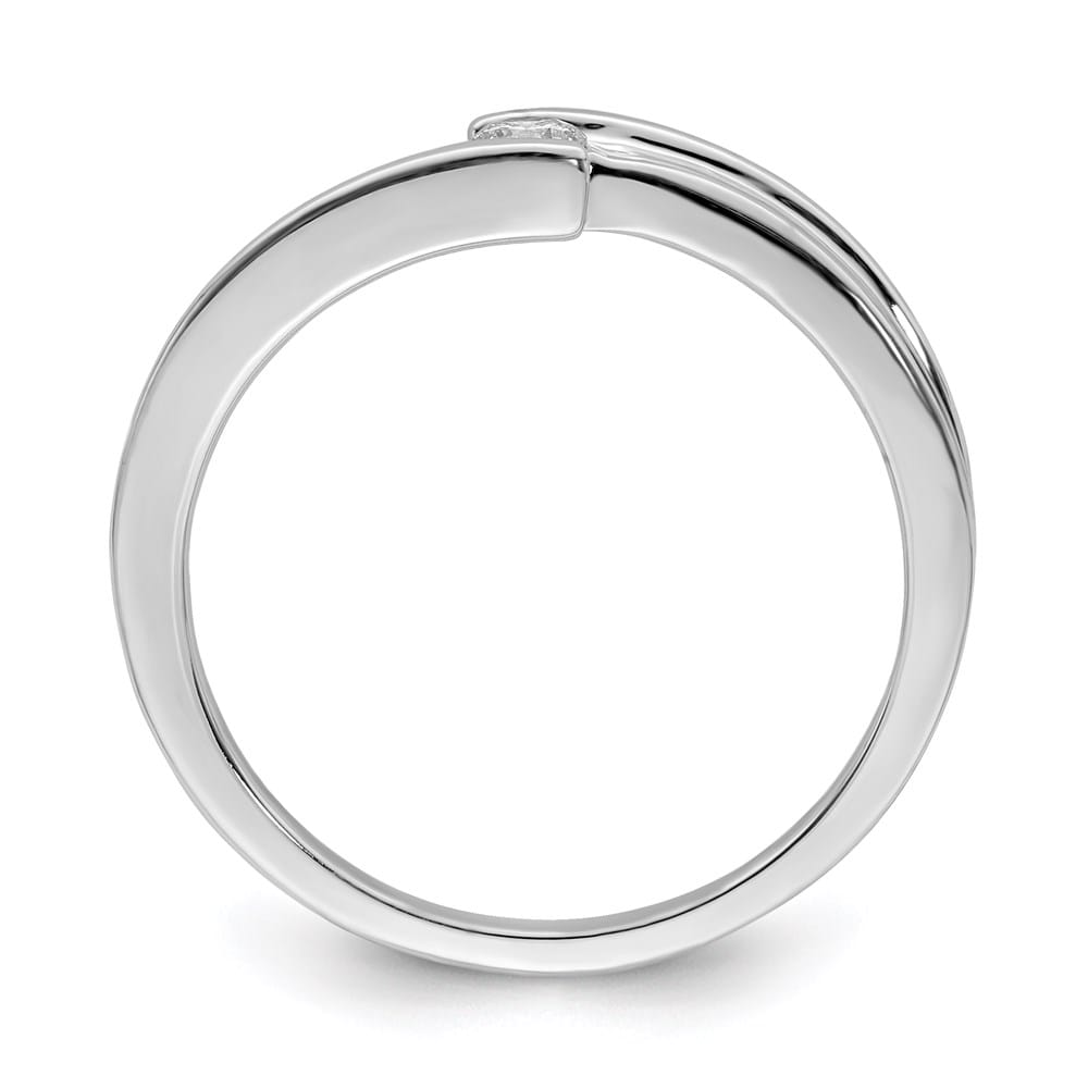 Sterling Silver Polished Diamond Ring