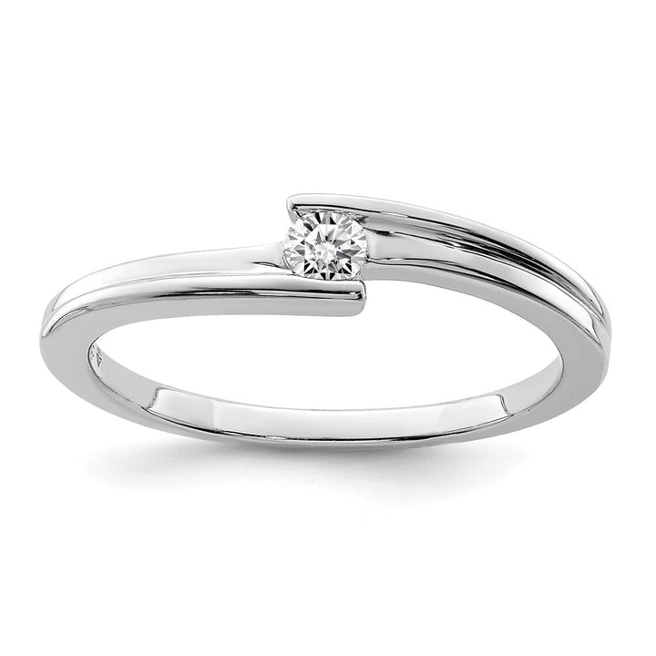 Sterling Silver Polished Diamond Ring