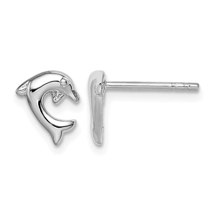 Sterling Silver Polished Dolphin Post Earrings, view 1 of 4