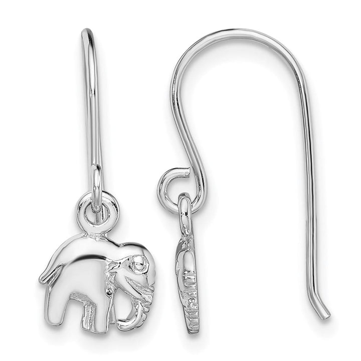 Sterling Silver Polished Elephant Dangle Earrings, view 1 of 4