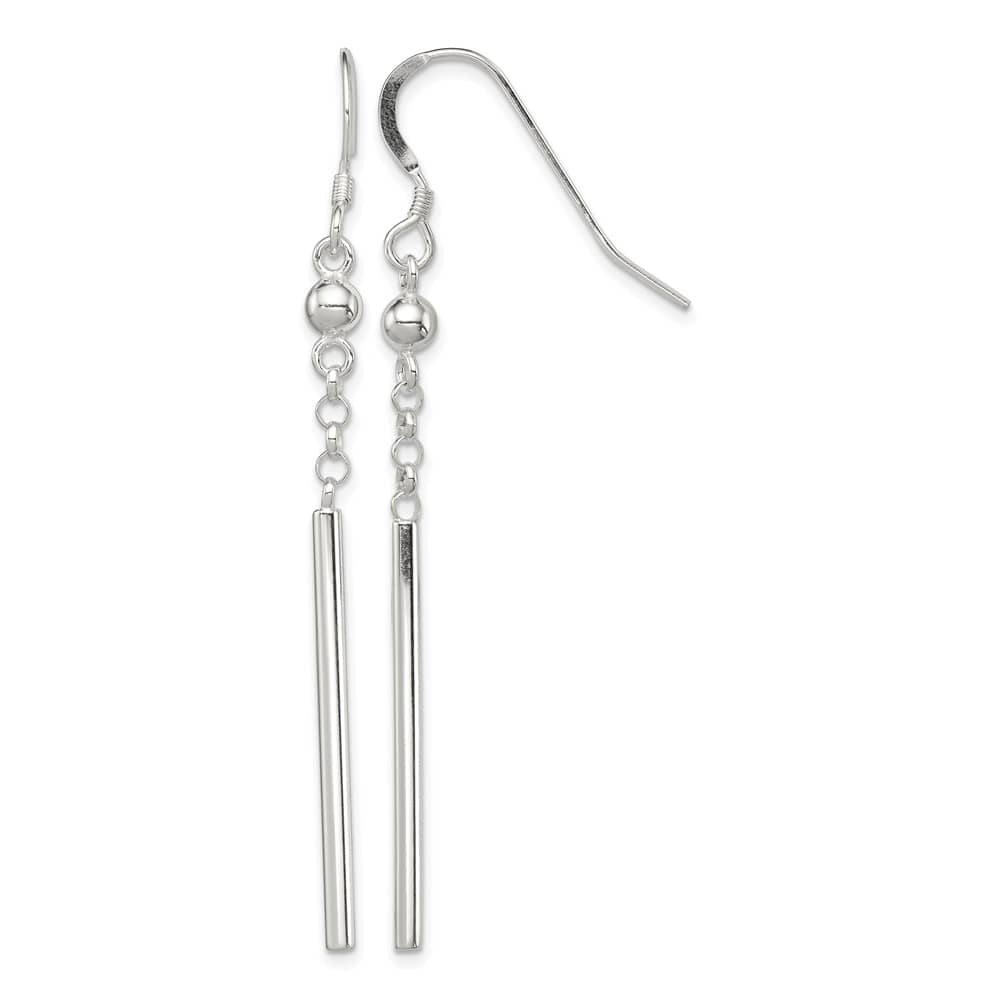 Sterling Silver Polished Fancy Bar Dangle Earrings, view 1 of 4