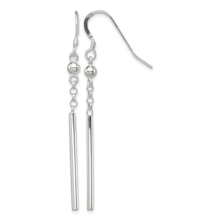 Sterling Silver Polished Fancy Bar Dangle Earrings, view 1 of 4