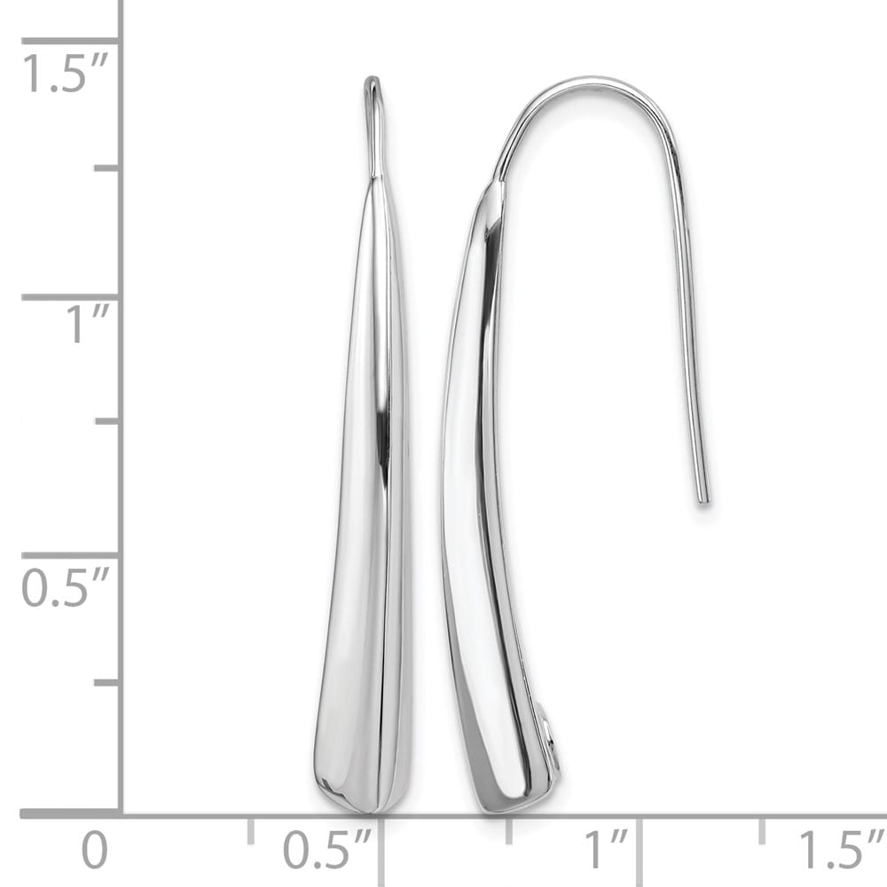 Sterling Silver Polished Fancy Bar Thread Earrings, view 4 of 4