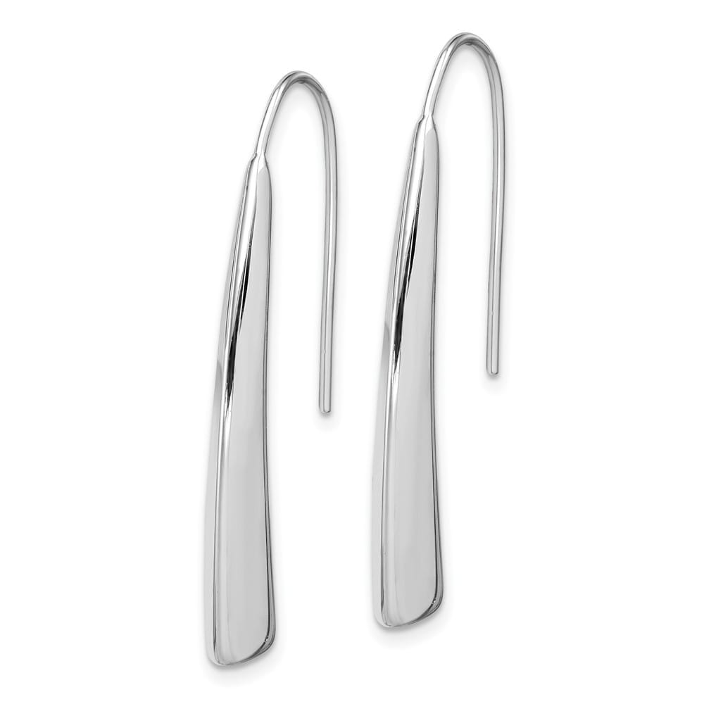 Sterling Silver Polished Fancy Bar Thread Earrings, view 2 of 4