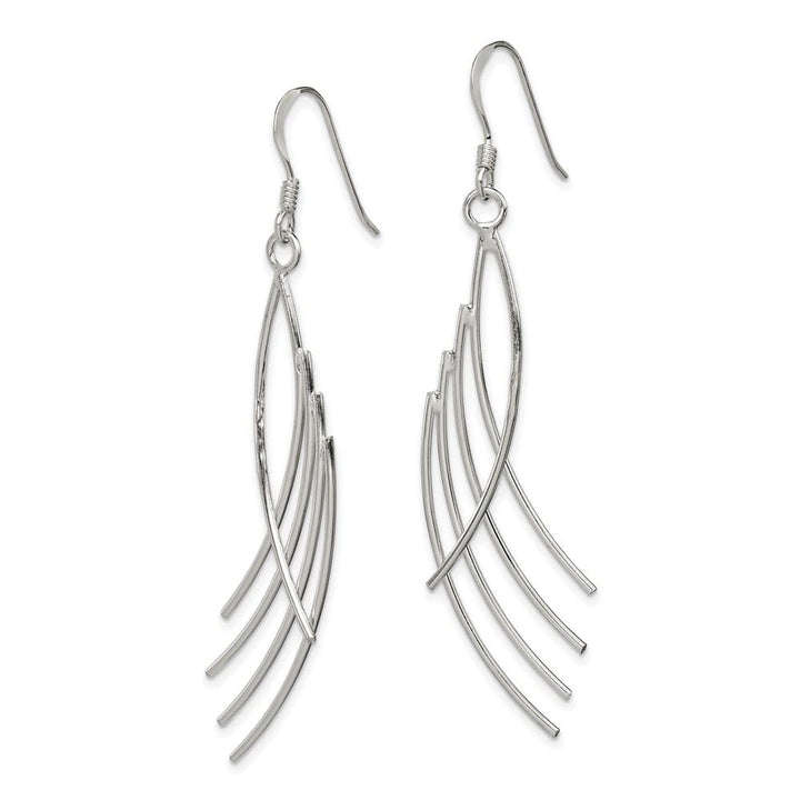 Sterling Silver Polished Fancy Curved Design Dangle Earrings, view 2 of 4