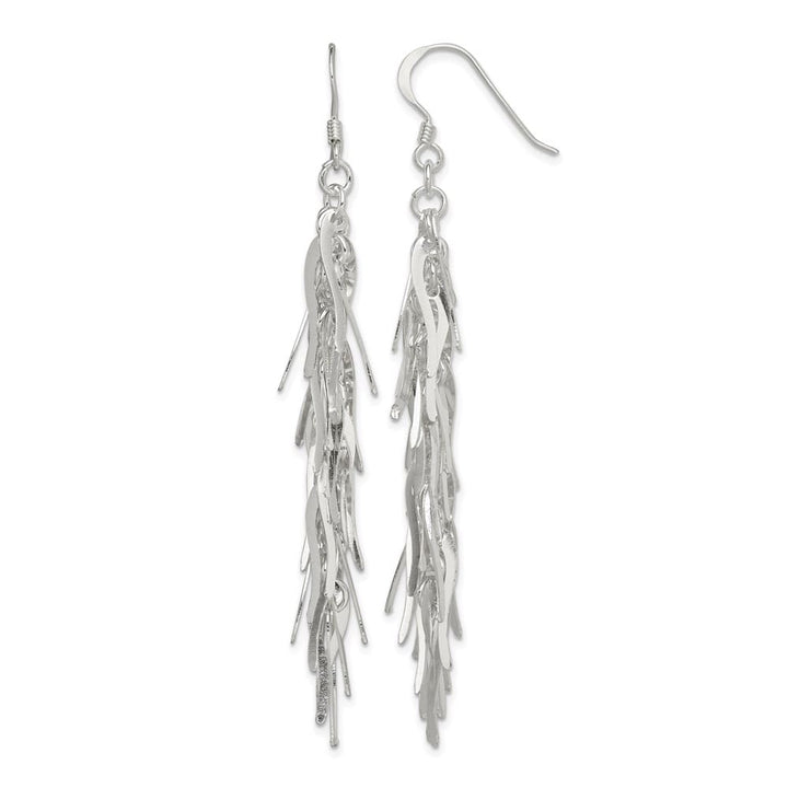 Sterling Silver Polished Fancy Drop Squiggle Dangle Earrings, view 1 of 4