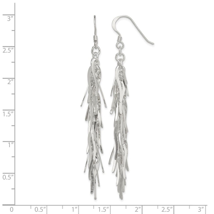 Sterling Silver Polished Fancy Drop Squiggle Dangle Earrings, view 4 of 4
