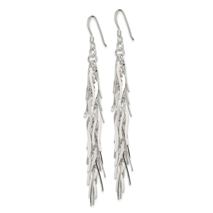 Sterling Silver Polished Fancy Drop Squiggle Dangle Earrings, view 2 of 4