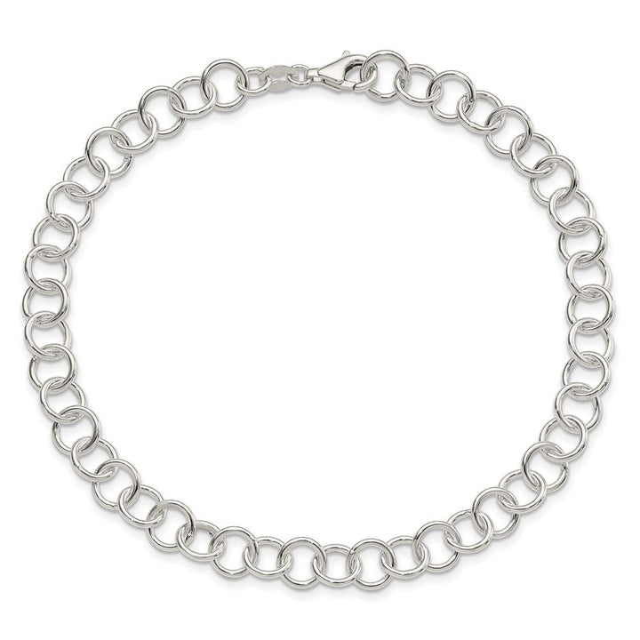 Sterling Silver Polished Fancy Link Anklet