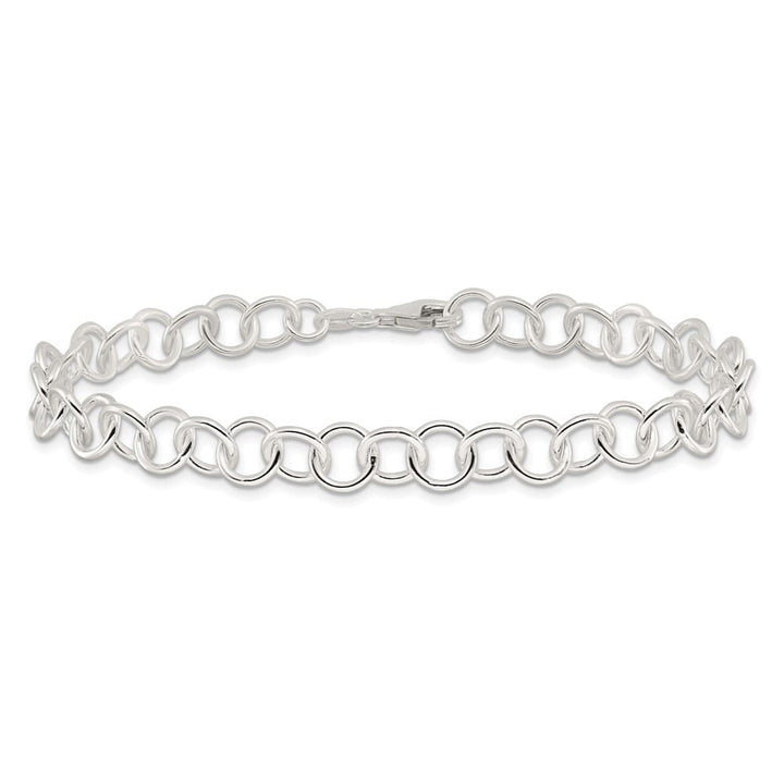 Sterling Silver Polished Fancy Link Anklet