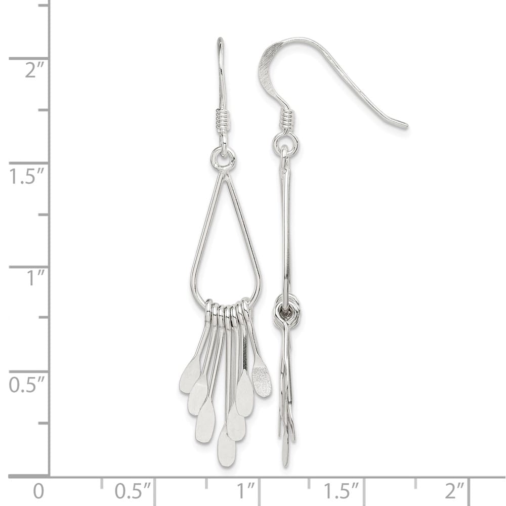 Sterling Silver Polished Fancy Teardrop Dangle Earrings, view 4 of 4