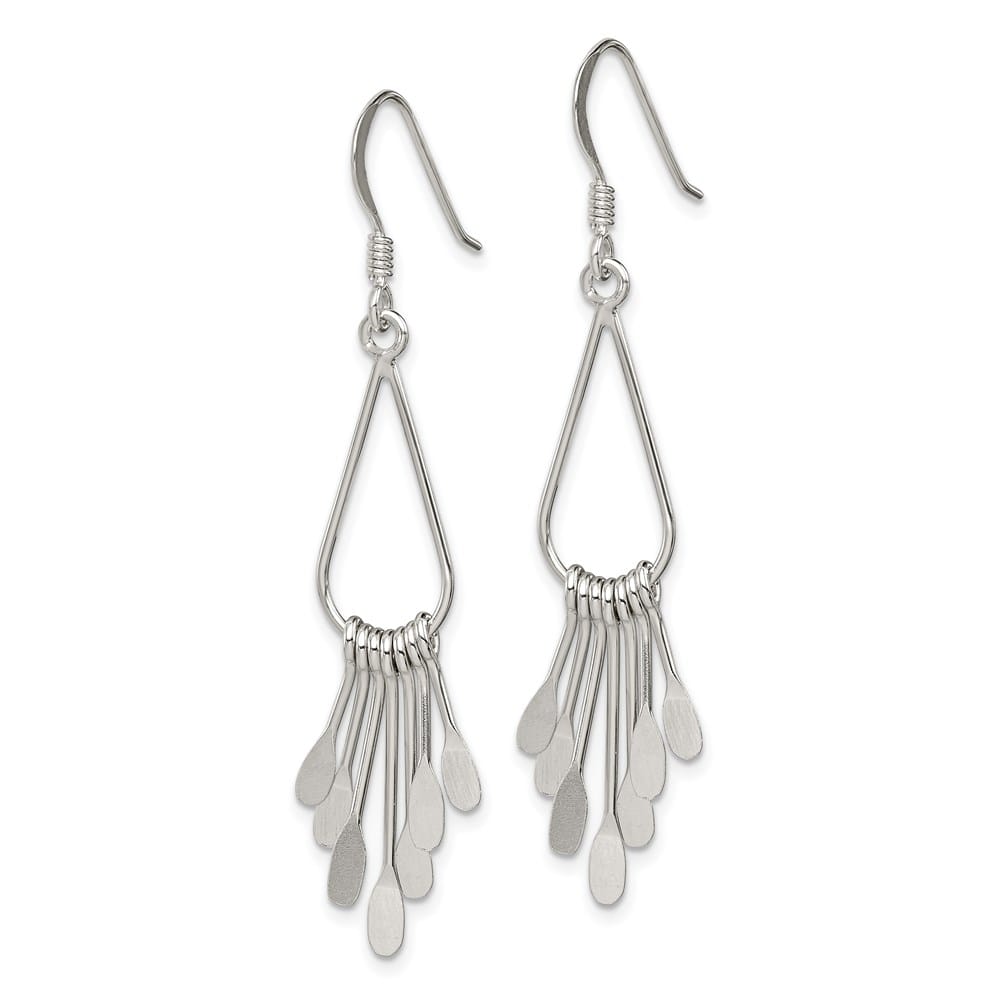 Sterling Silver Polished Fancy Teardrop Dangle Earrings, view 2 of 4