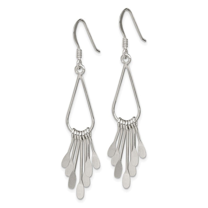 Sterling Silver Polished Fancy Teardrop Dangle Earrings, view 2 of 4
