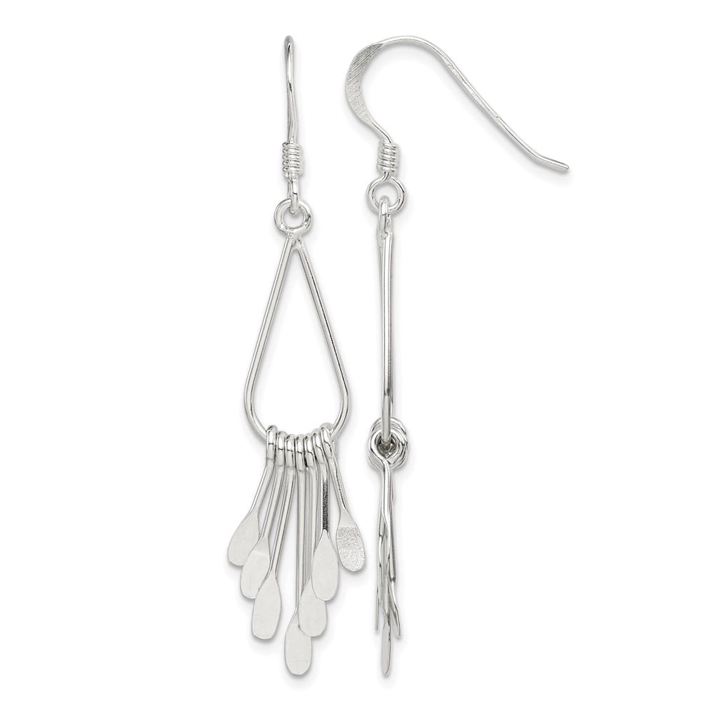 Sterling Silver Polished Fancy Teardrop Dangle Earrings, view 1 of 4
