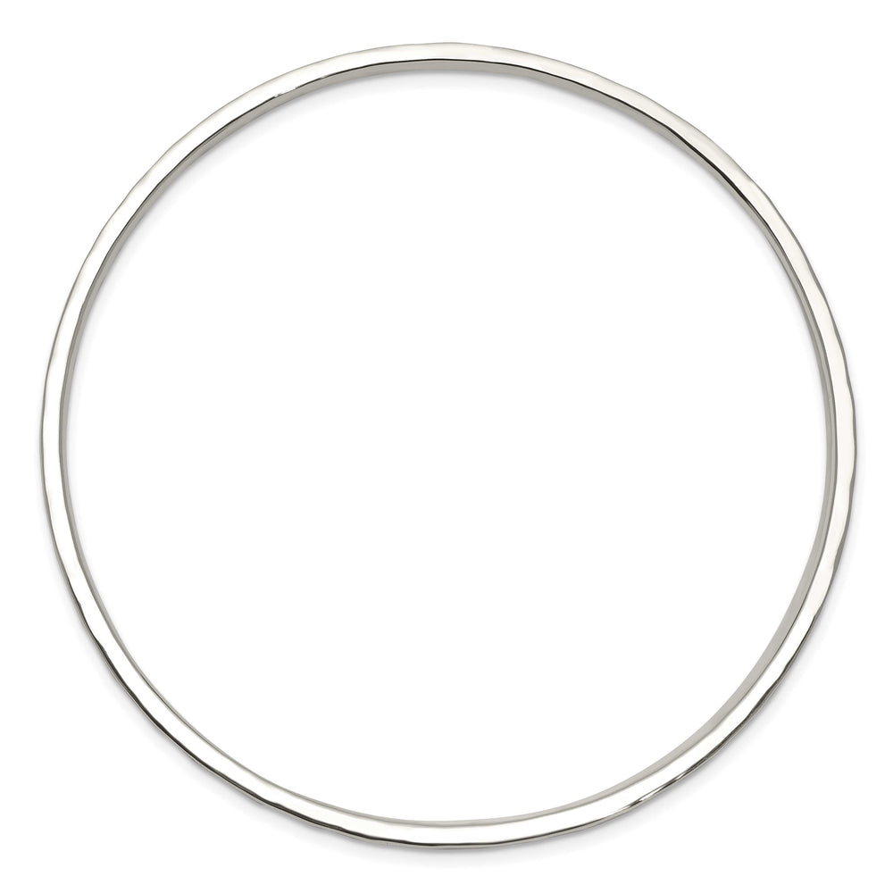 Sterling Silver Polished Hammered 2mm Slip-on Bangle