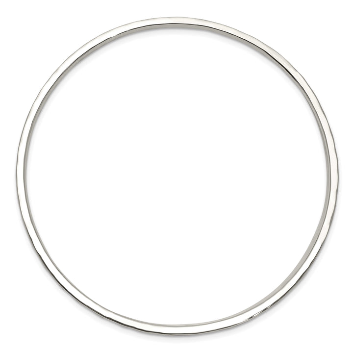 Sterling Silver Polished Hammered 2mm Slip-on Bangle