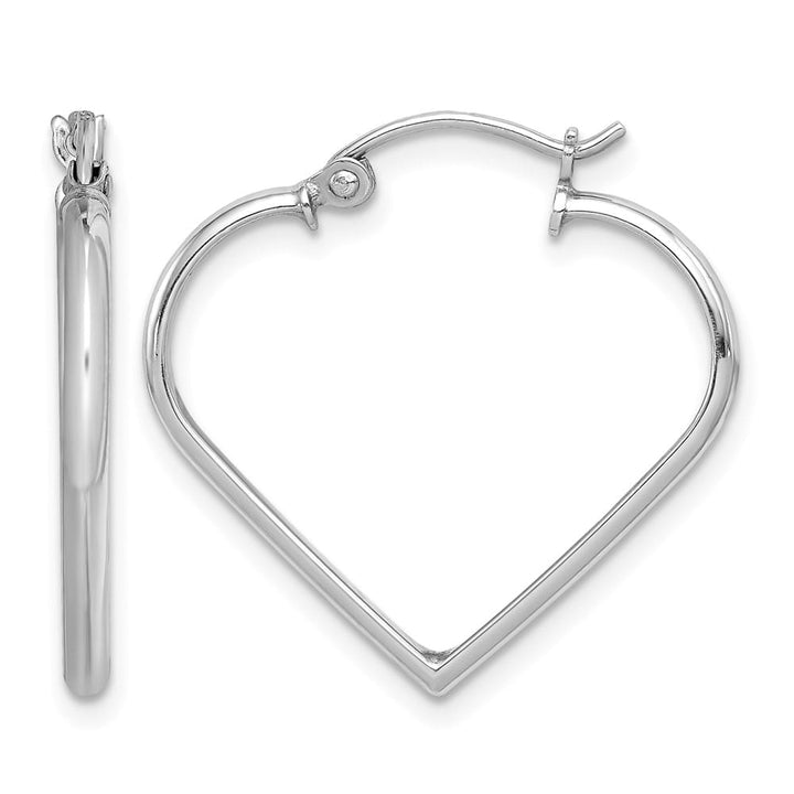 Sterling Silver Polished Heart Hoop Earrings