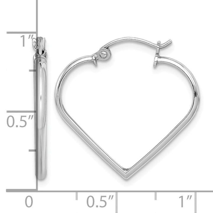 Sterling Silver Polished Heart Hoop Earrings