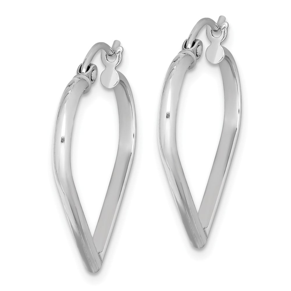 Sterling Silver Polished Heart Hoop Earrings