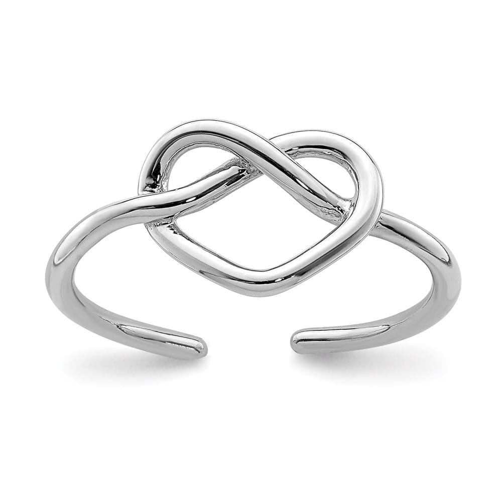 Sterling Silver Polished Heart Knot Toe Ring