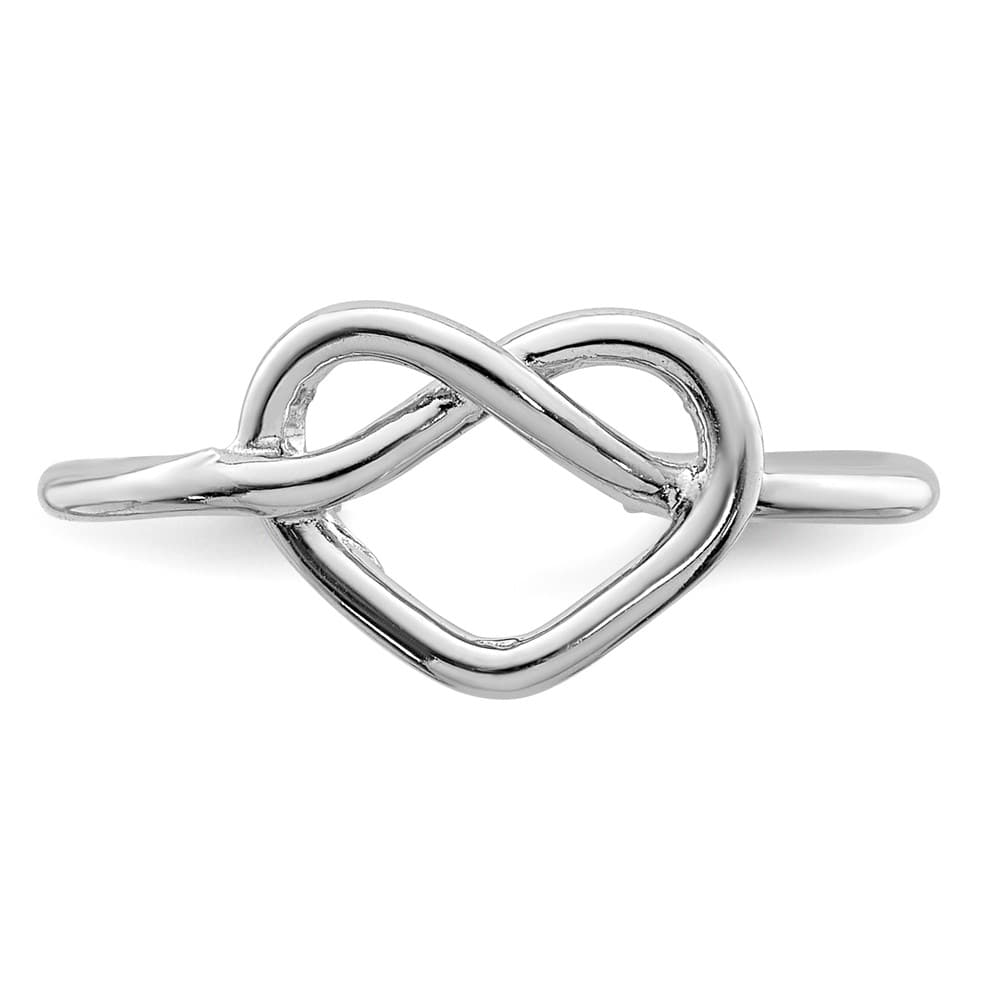 Sterling Silver Polished Heart Knot Toe Ring