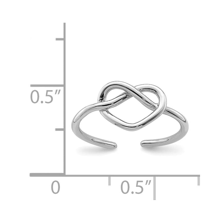 Sterling Silver Polished Heart Knot Toe Ring