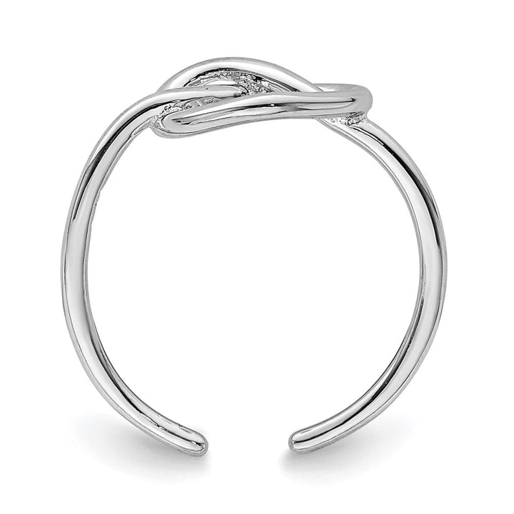 Sterling Silver Polished Heart Knot Toe Ring