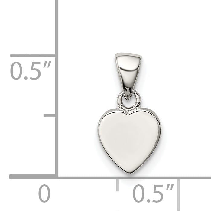 Sterling Silver Polished Heart Pendant