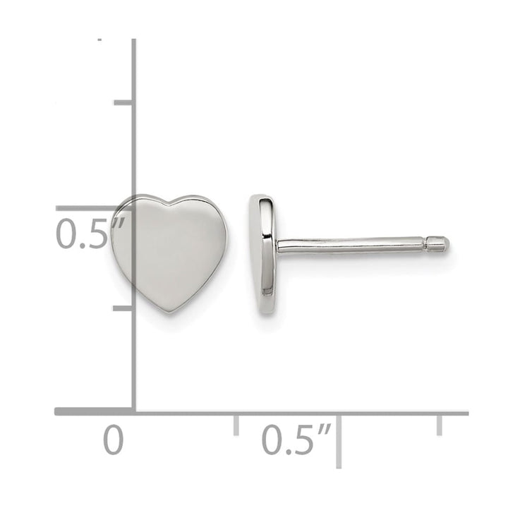 Sterling Silver Polished Heart Post 7 x 8 mm Earrings, view 4 of 4