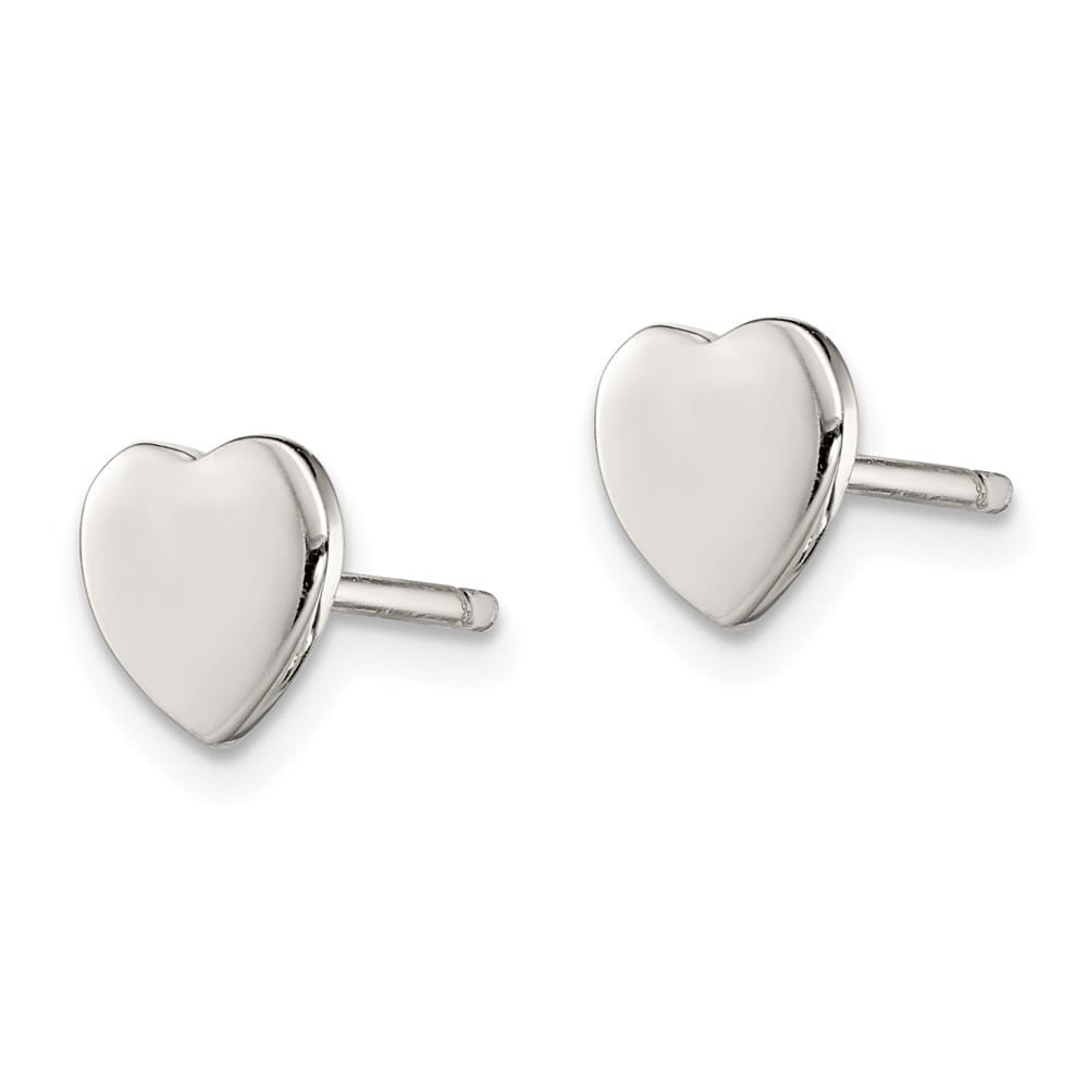 Sterling Silver Polished Heart Post 7 x 8 mm Earrings, view 2 of 4