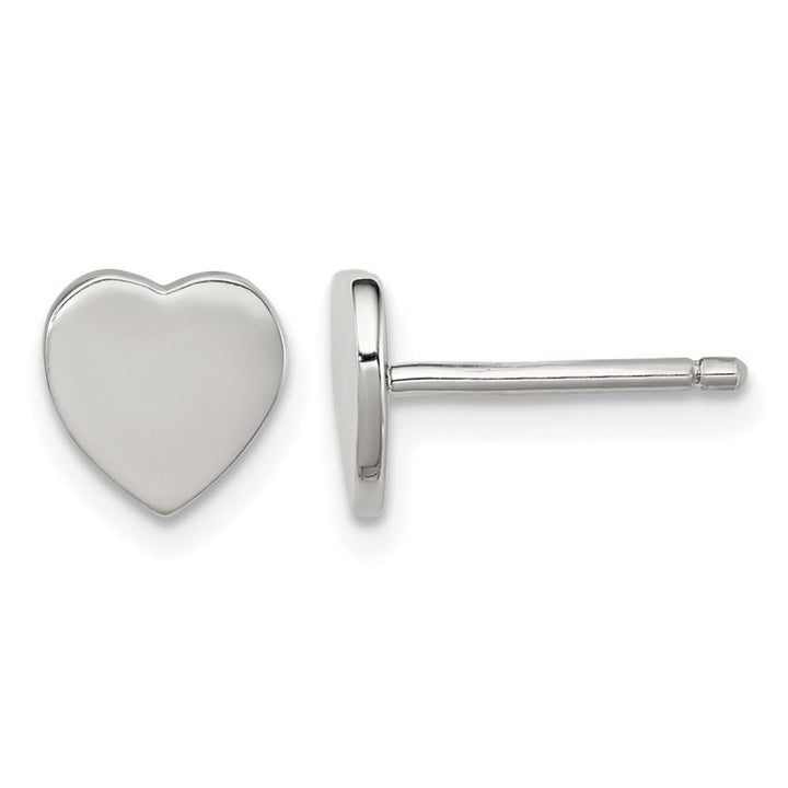 Sterling Silver Polished Heart Post 7 x 8 mm Earrings, view 1 of 4