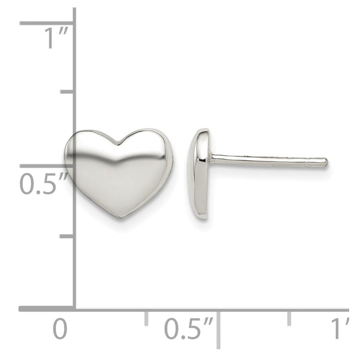 Sterling Silver Polished Heart Post Earrings