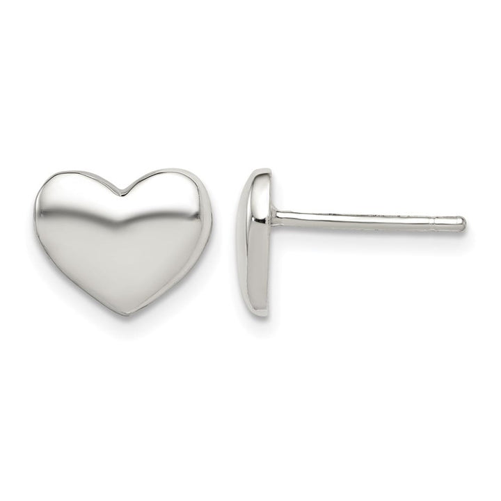 Sterling Silver Polished Heart Post Earrings
