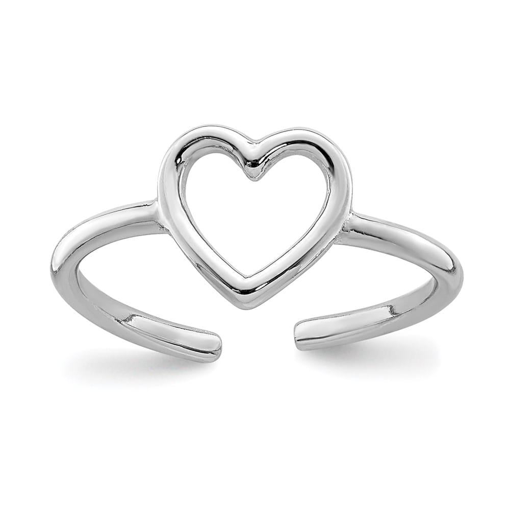Sterling Silver Polished Heart Toe Ring