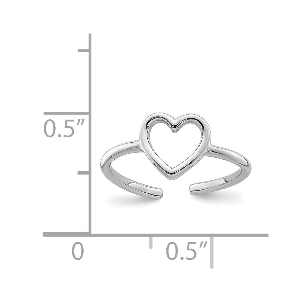 Sterling Silver Polished Heart Toe Ring