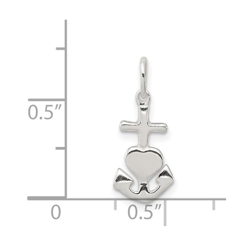 Sterling Silver Polished Hope/Faith/Charity Charm