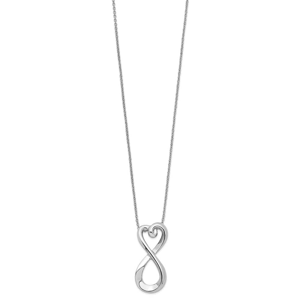Sterling Silver Polished Infinite Love 18 inch Necklace
