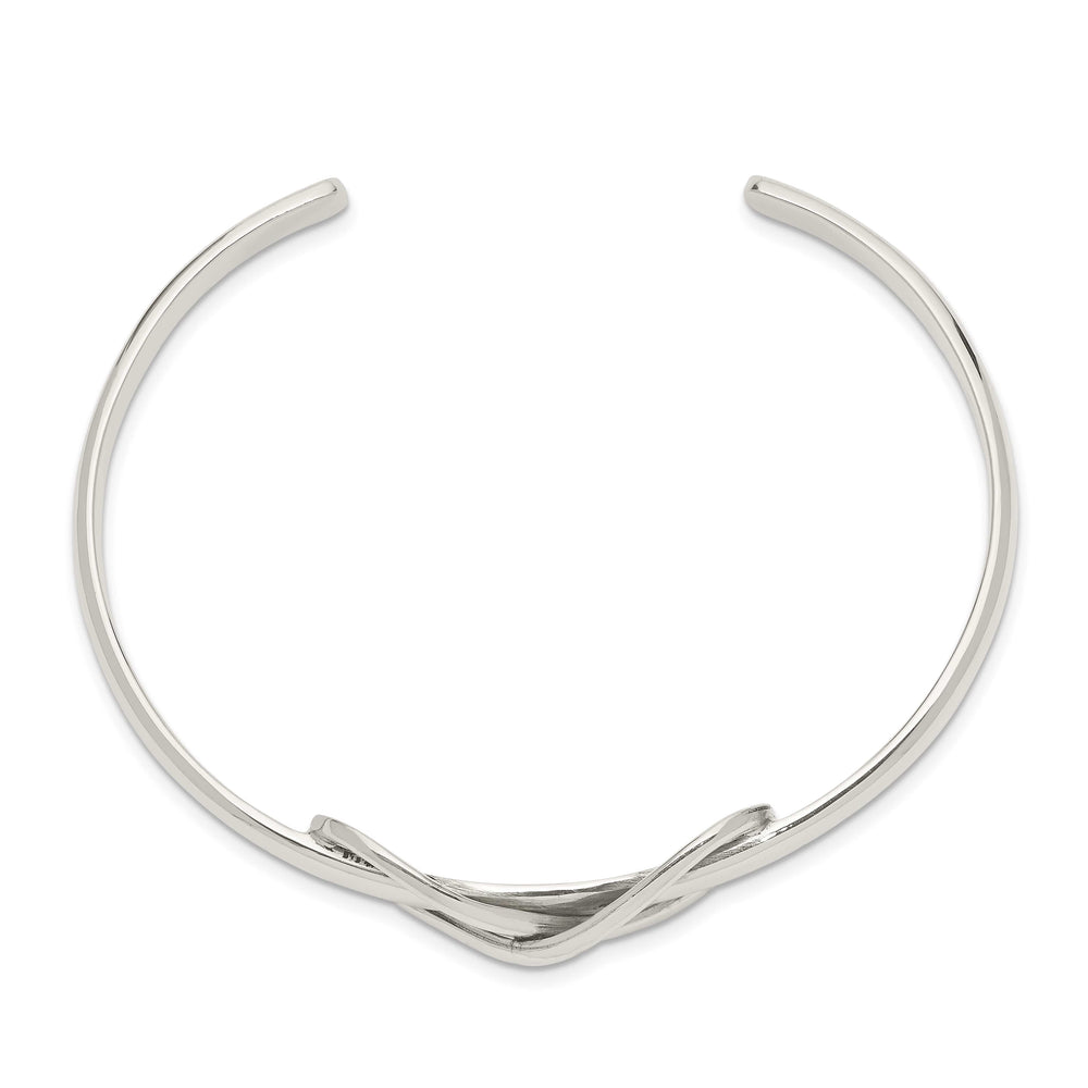 Sterling Silver Polished Infinity Knot Cuff Bangle