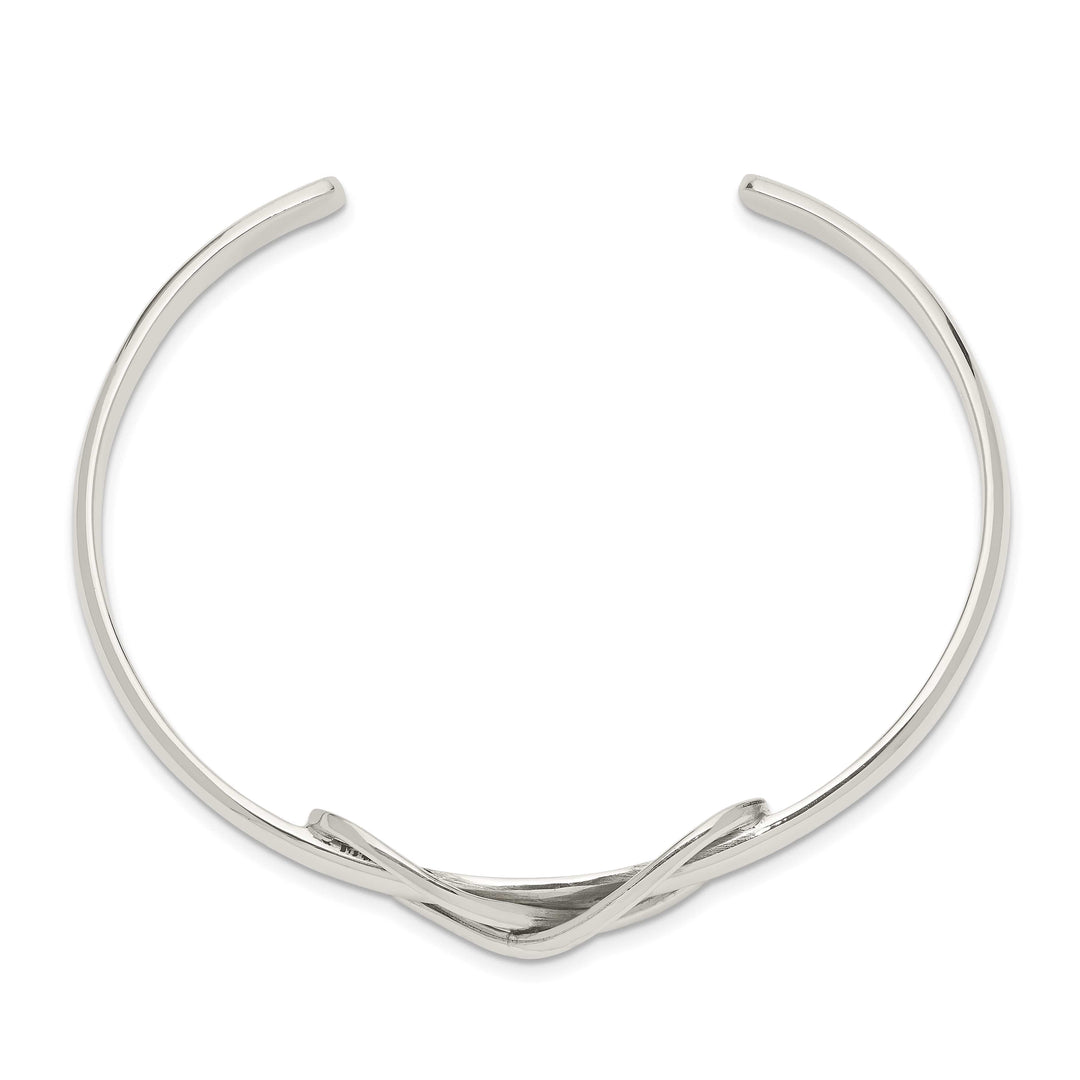 Sterling Silver Polished Infinity Knot Cuff Bangle