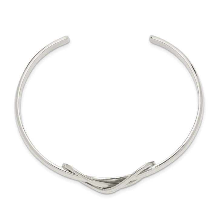 Sterling Silver Polished Infinity Knot Cuff Bangle