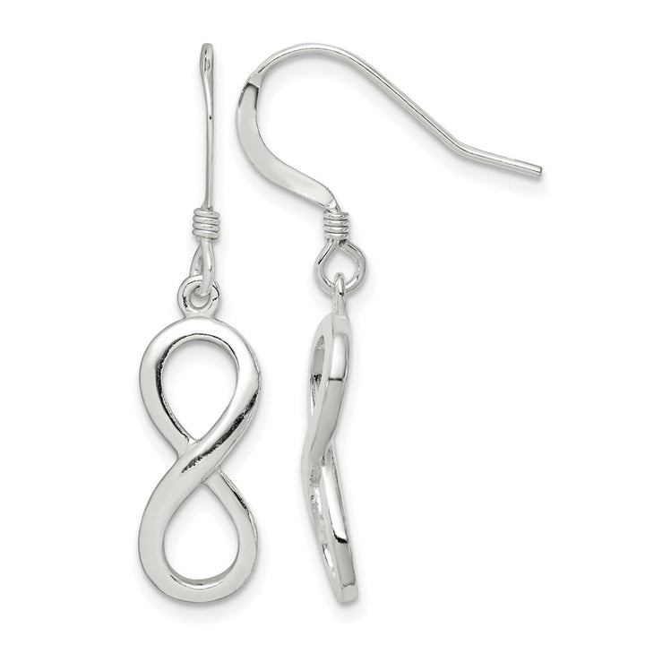 Sterling Silver Polished Infinity Symbol Dangle Earrings, view 1 of 4