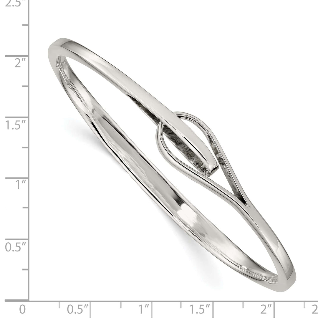 Sterling Silver Polished Interlocking Slip-on Bangle