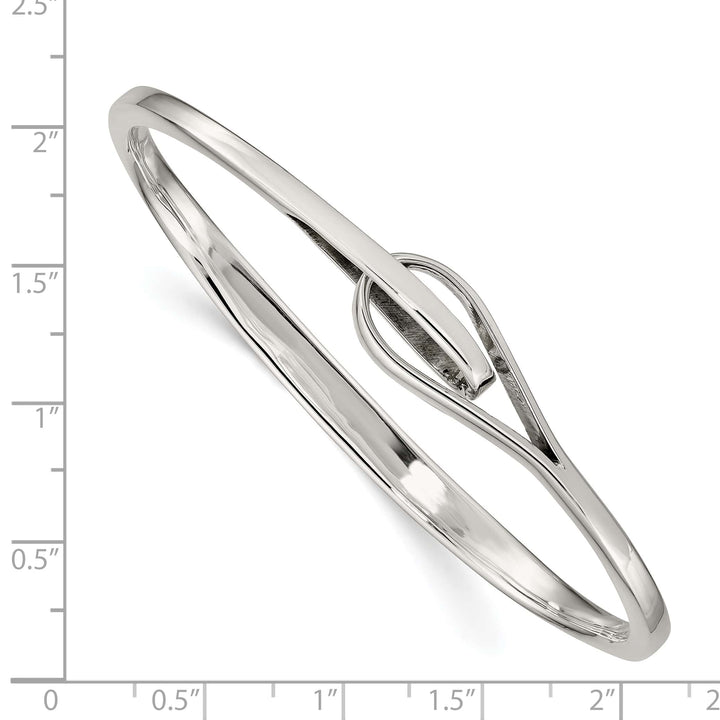 Sterling Silver Polished Interlocking Slip-on Bangle