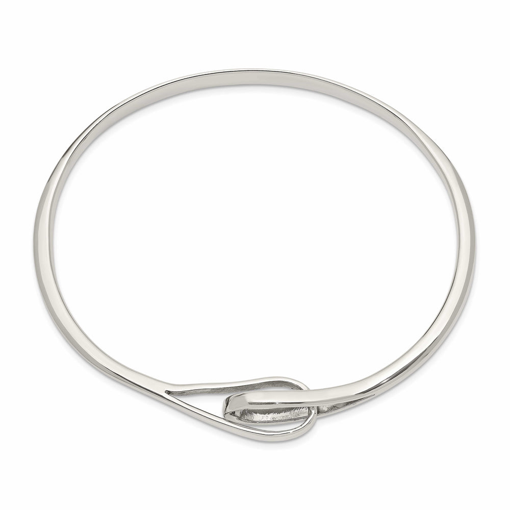 Sterling Silver Polished Interlocking Slip-on Bangle
